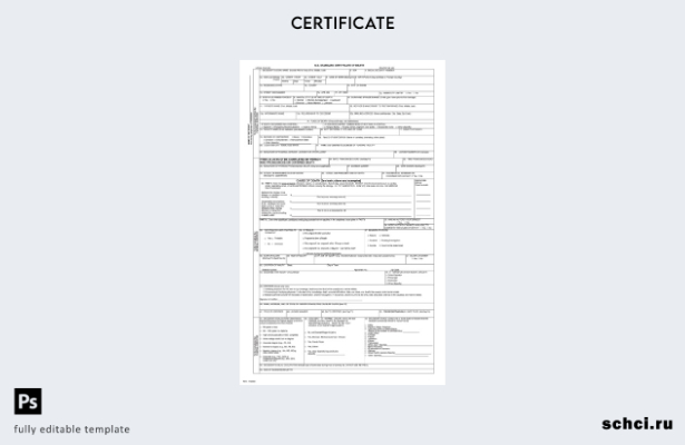 скачать цифровой шаблон свидетельства о смерти в Общем регистре США